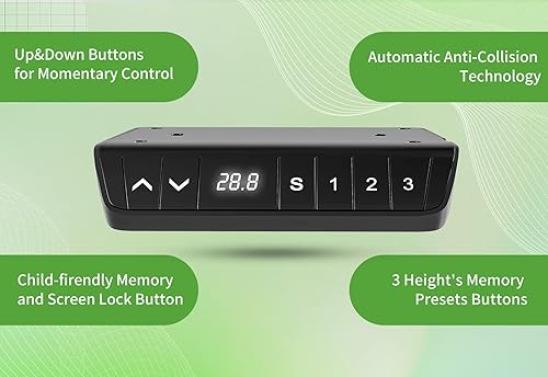 Miniatura 5 de FAMISKY Escritorio eléctrico de pie, escritorio de altura ajustable de 44 x 24 pulgadas, ergonómico para oficina en casa, estación de trabajo para
