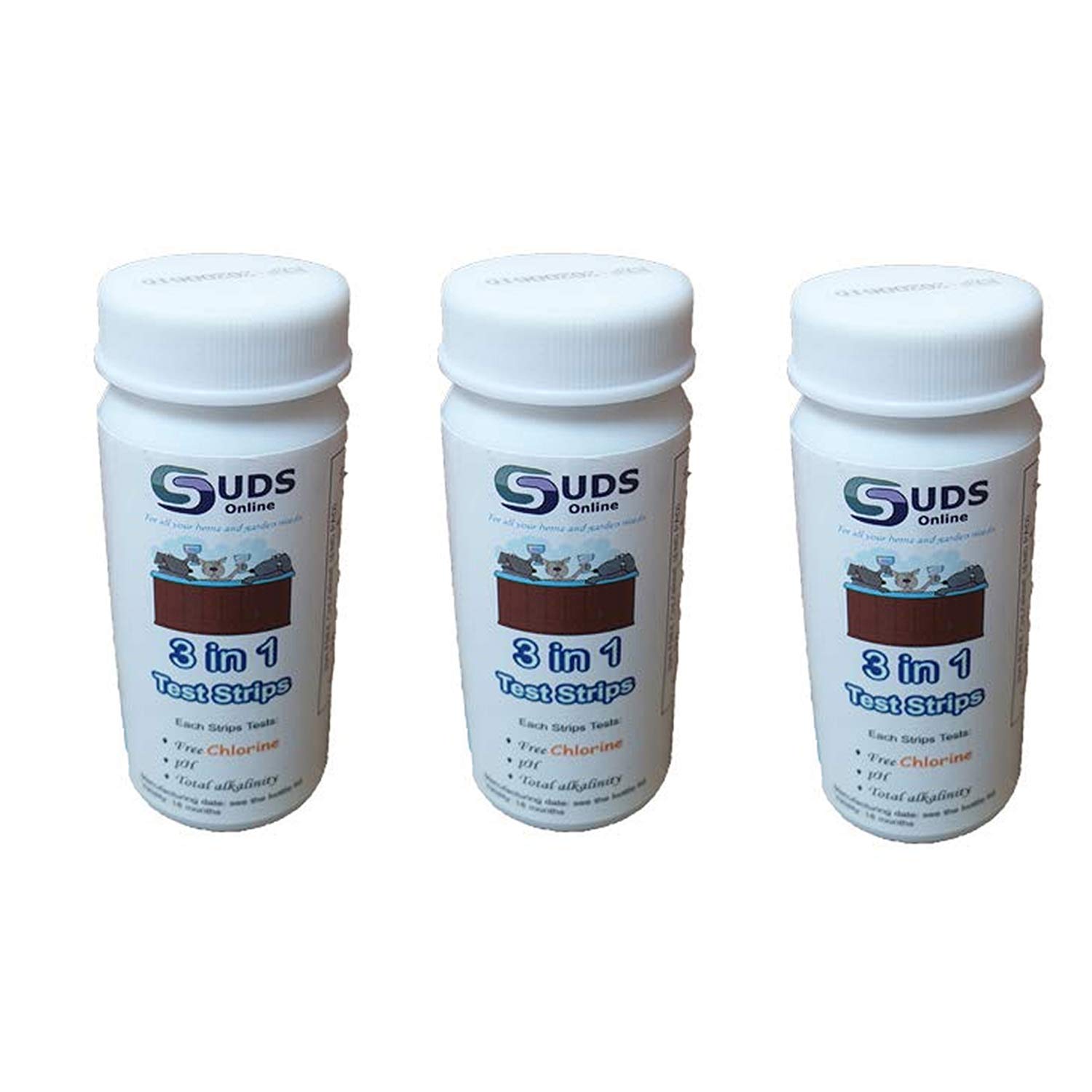 150 x 3 in 1 - Chlorine Test Strips for Swimming Pools Spas & Hot Tubs - Free Chlorine, pH & TA