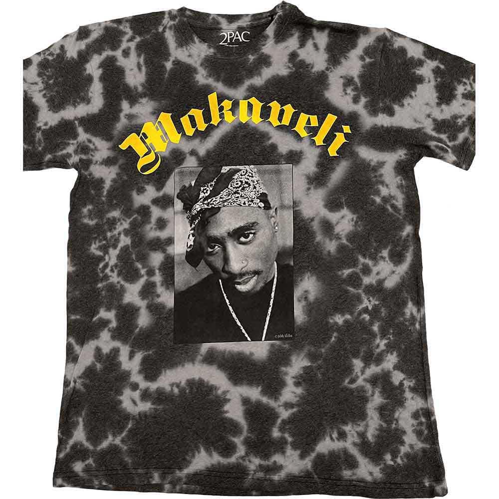 Tupac T Shirt 2PAC Makaveli Logo Official Unisex Acid Wash Grey XXL