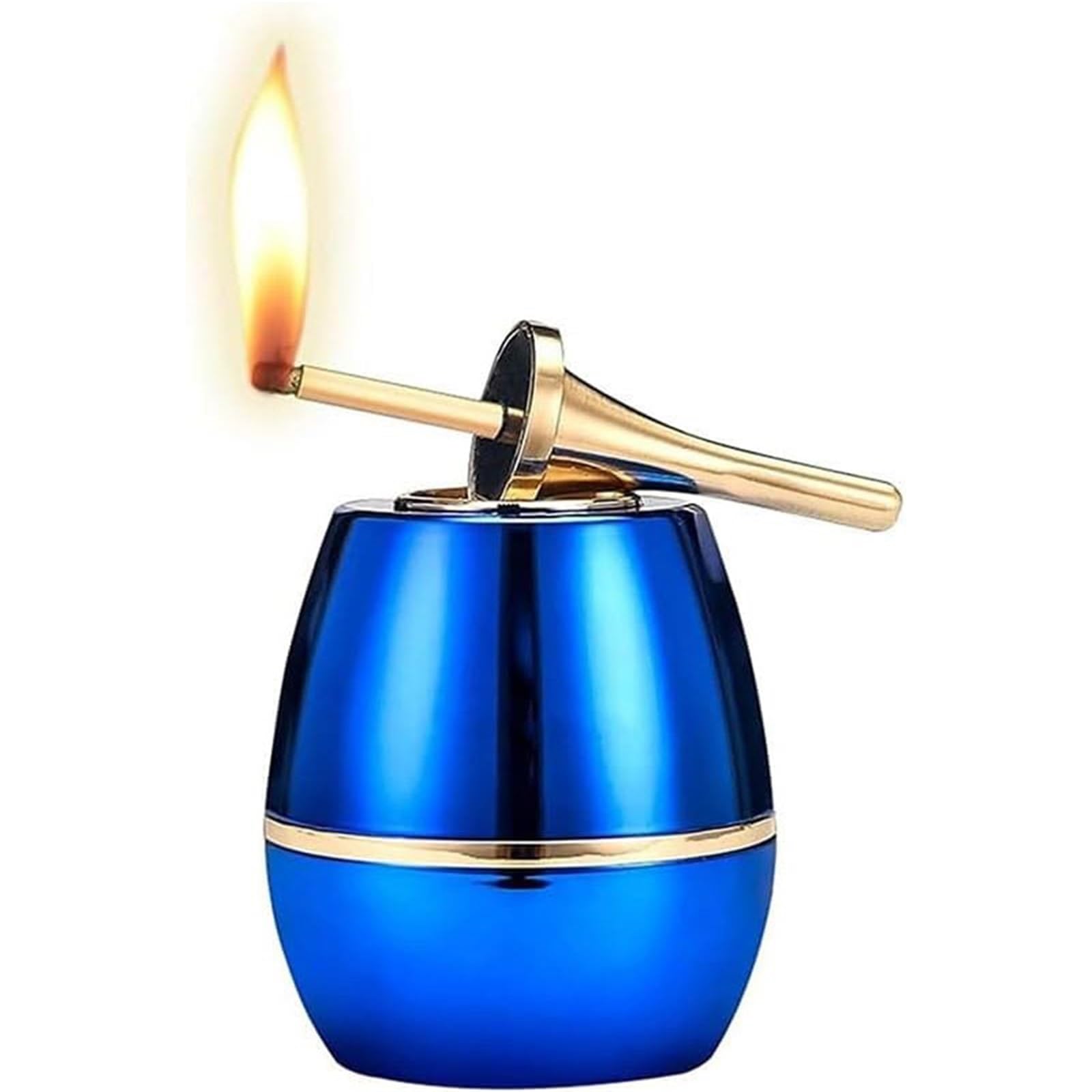 Match lighter, oil-electric hybrid, desktop kerosene soft flame lighter, USB rechargeable electric lighter, flame lighter, men's cool lighter, gift for father, husband and boyfriend(Blue)