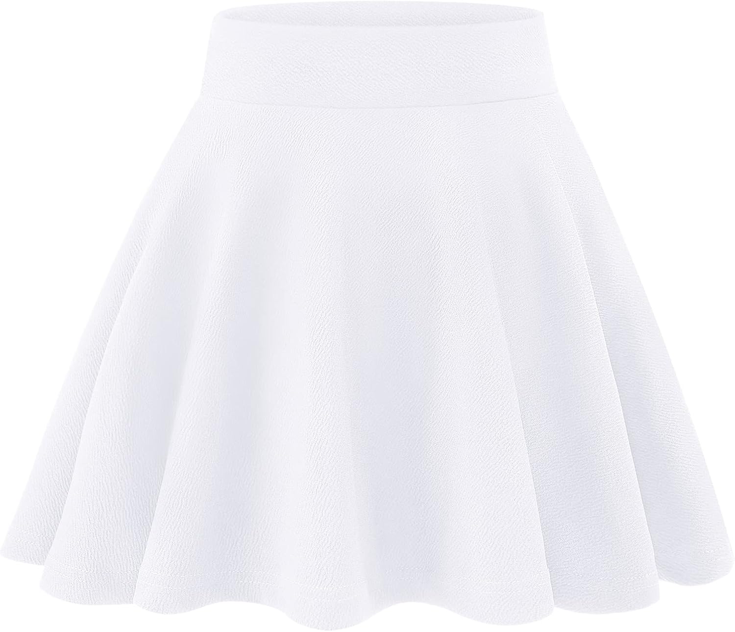 KEREDA Girls Casual Mini High Waist Stretchy Flared Pleated Skater Uniform Skirts