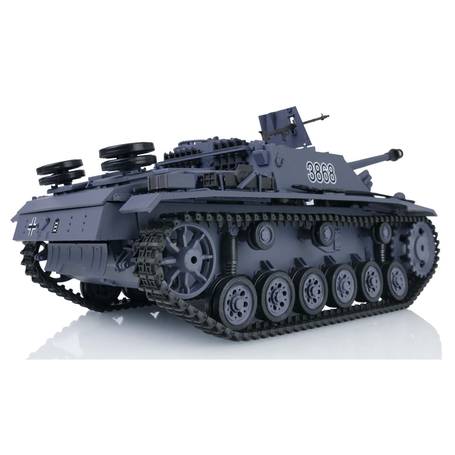 Char RC Henglong Stug III 1/16 – 7.0, IR, BB, Fumée, Son Et Lumières – Prêt à Combattre !