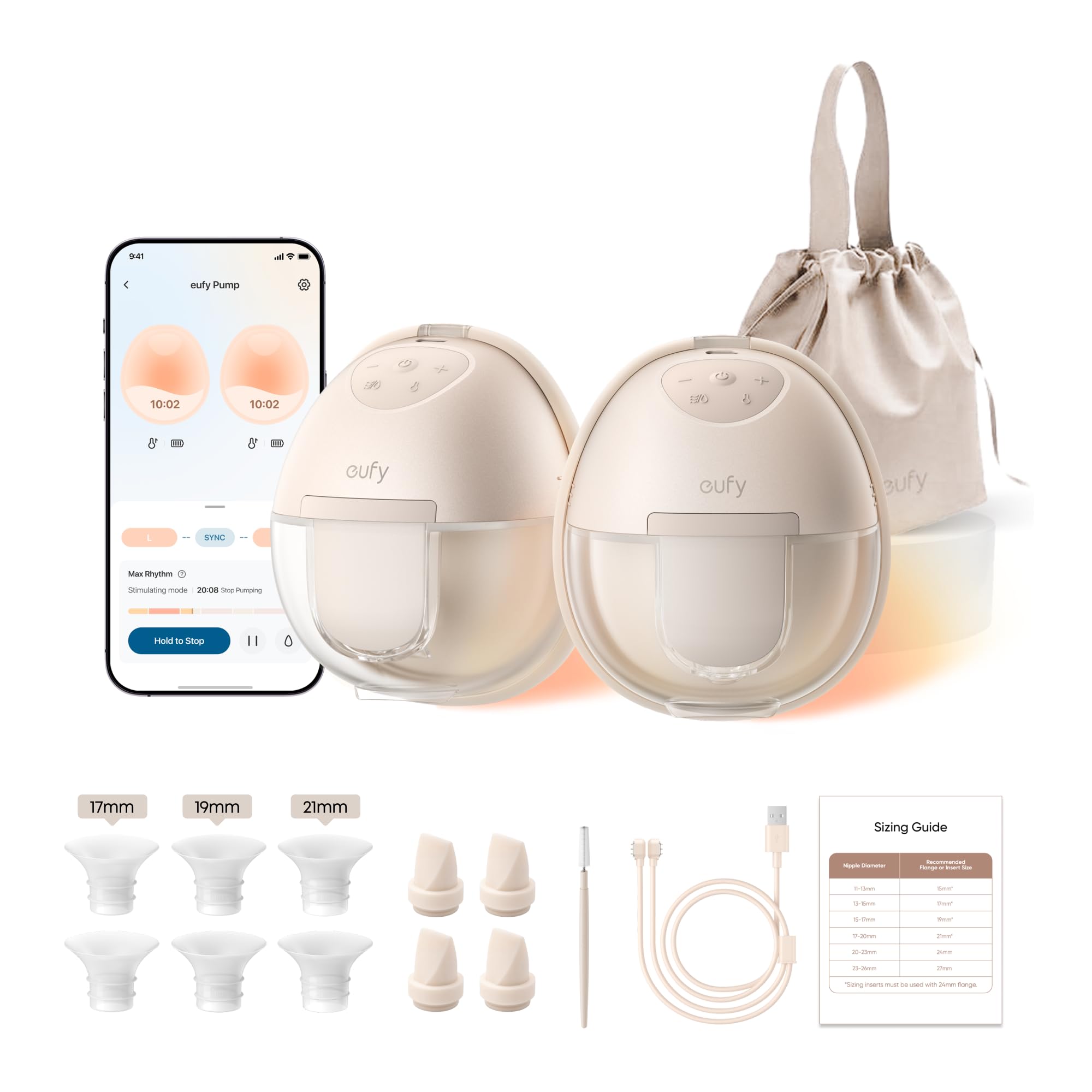 eufy Heated Wearable Breast Pump S1, HeatFlow, Hands-Free