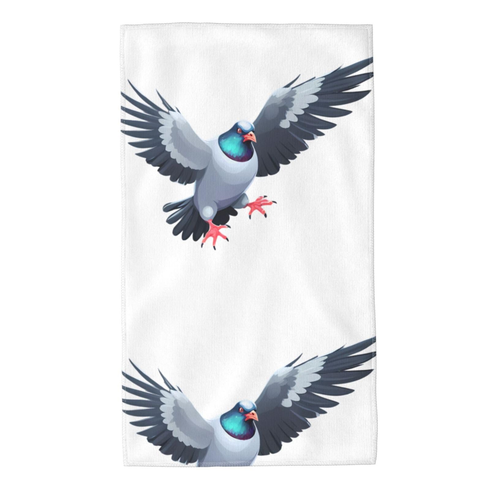 Whjdpp White Angry Pigeon Picture Towel Towels 27.5X16in Skin-Friendly Absorbent Fluffy And Soft For Bathroom, Beach, Outdoors