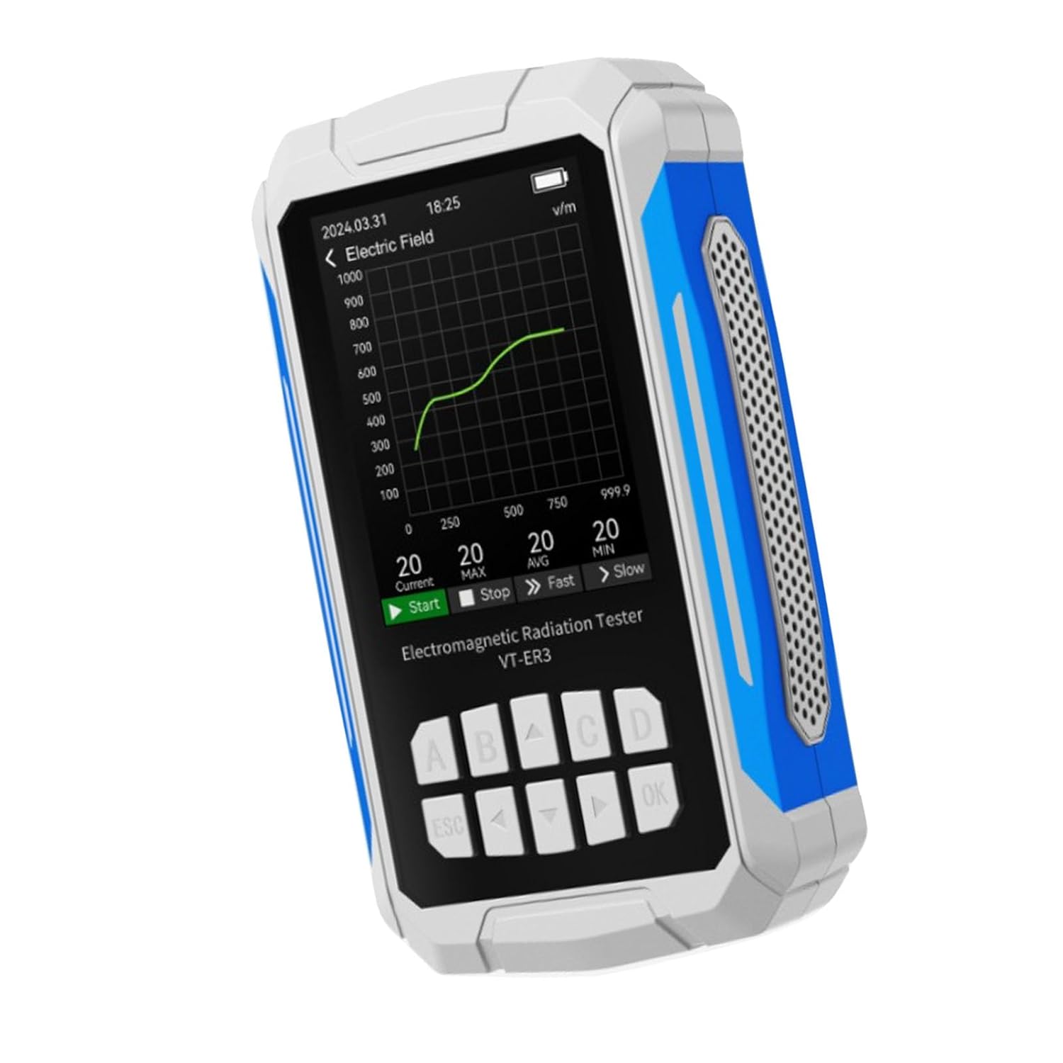 5 in 1 Radiation Meter, Electromagnetic Field Radiation Detector 2. Screen Tester (White)