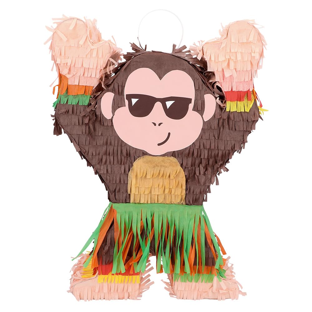 Boland 30969 - Pinata Affe, 39,5 x 10 x 27,5 cm, Hängedeko, Dekoration für Geburtstag, Mottoparty und Karneval