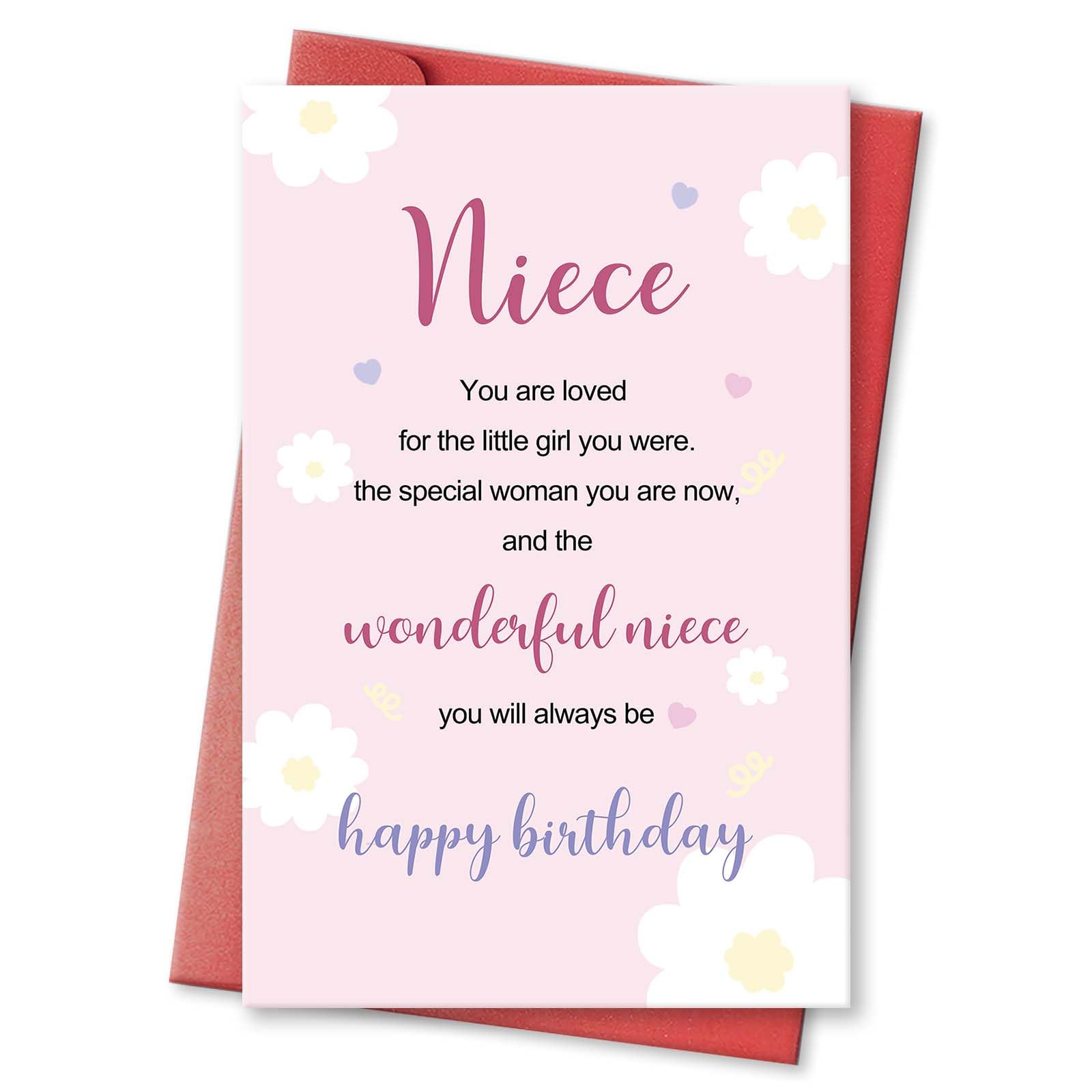 hvdler Poem Niece Birthday Card from Aunt Uncle, Happy Birthday Card for Niece, Praise Niece Birthday Card, The Wonderful Niece You Will Always Be