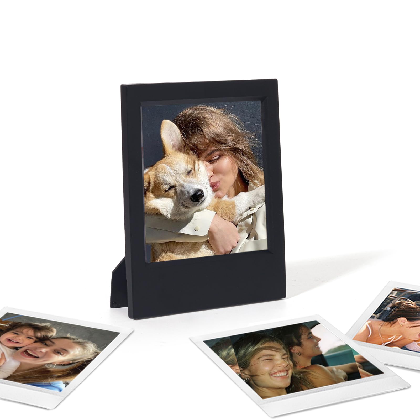 Photo 1 of WOGOZAN Picture Frame for Polaroid Now+/Now/Flip/I-Type/600/SX-70 Instant Print Camera 3.5x4.2 Inches Films, Frame for Polaroid Photos with Home and Office Tabletop Display - (Black) (1 Pack)