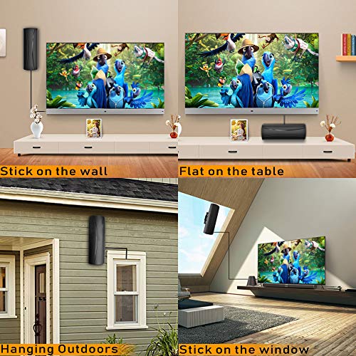 Amplified Indoor HD Digital Antenna,280 Miles Range Outdoor Antenna for Smart TV-36ft Detachable Cable Support 4K 1080p and All TV\'s-Amplifier Signal Booster for Local Channels