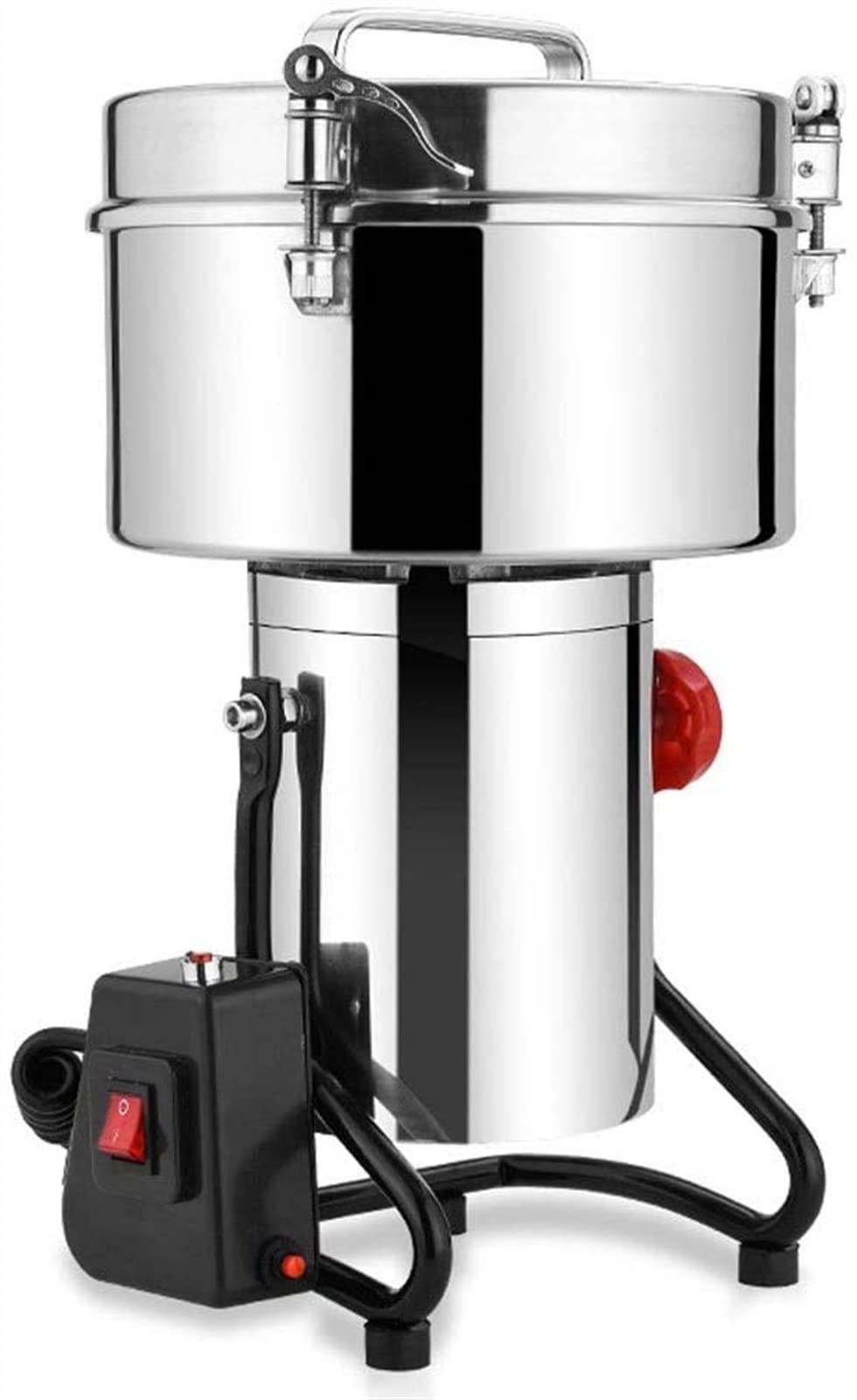 Electric Grain Grinder Grain Mills 4500g Electric Grain Mills Grinder Stainless Steel Commercial Spice Grinder for Kitchen Herb Corn Spice Pepper Coffee with Button Control