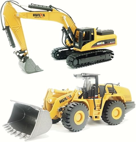 Mini excavadora de juguetes para niños, excavadora, vehículo de carga perfecto para niños y coleccionistas, más alegre, construcción de metal