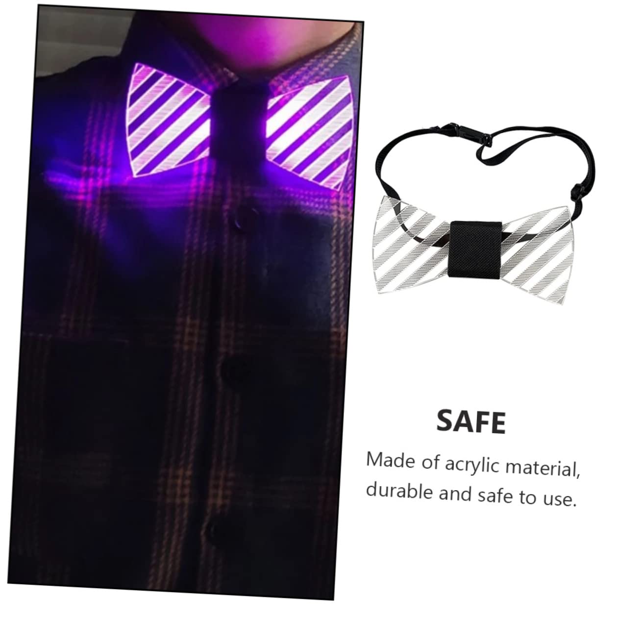 Uonlytech 2stücke Bow Tie Für Partys Und Festivals Wiederaufladbare -fliege Stilvolles Kostümzubehör Für Und Dekoration Für Unvergessliche