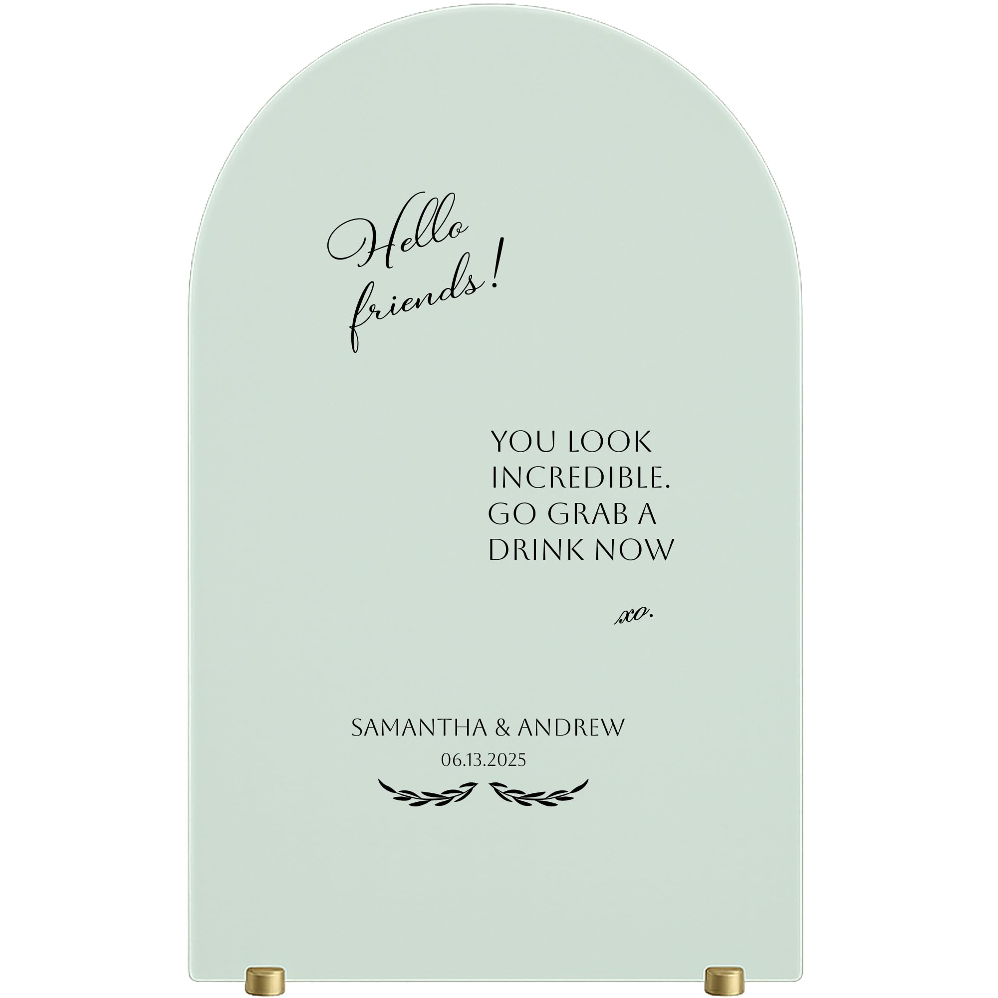 Custom Wedding Bar Vinyl Decal – “Hello Friends, You Look Incredible” – Drink Station Sticker – Acrylic Sign Lettering for Reception, Cocktail Hour, Bridal Shower Personalized Decor w67