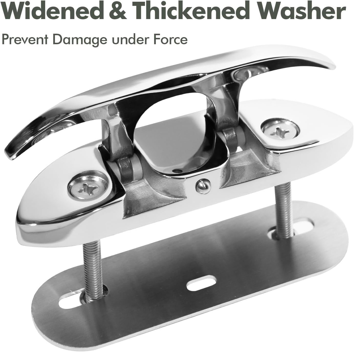 Boat Cleat,Flip-Up Folding Dock Cleat Marine Grade 316 Stainless Steel, Flush Mount Boat Yacht Deck Cleat Ideal for Docking Mooring w/Fasteners