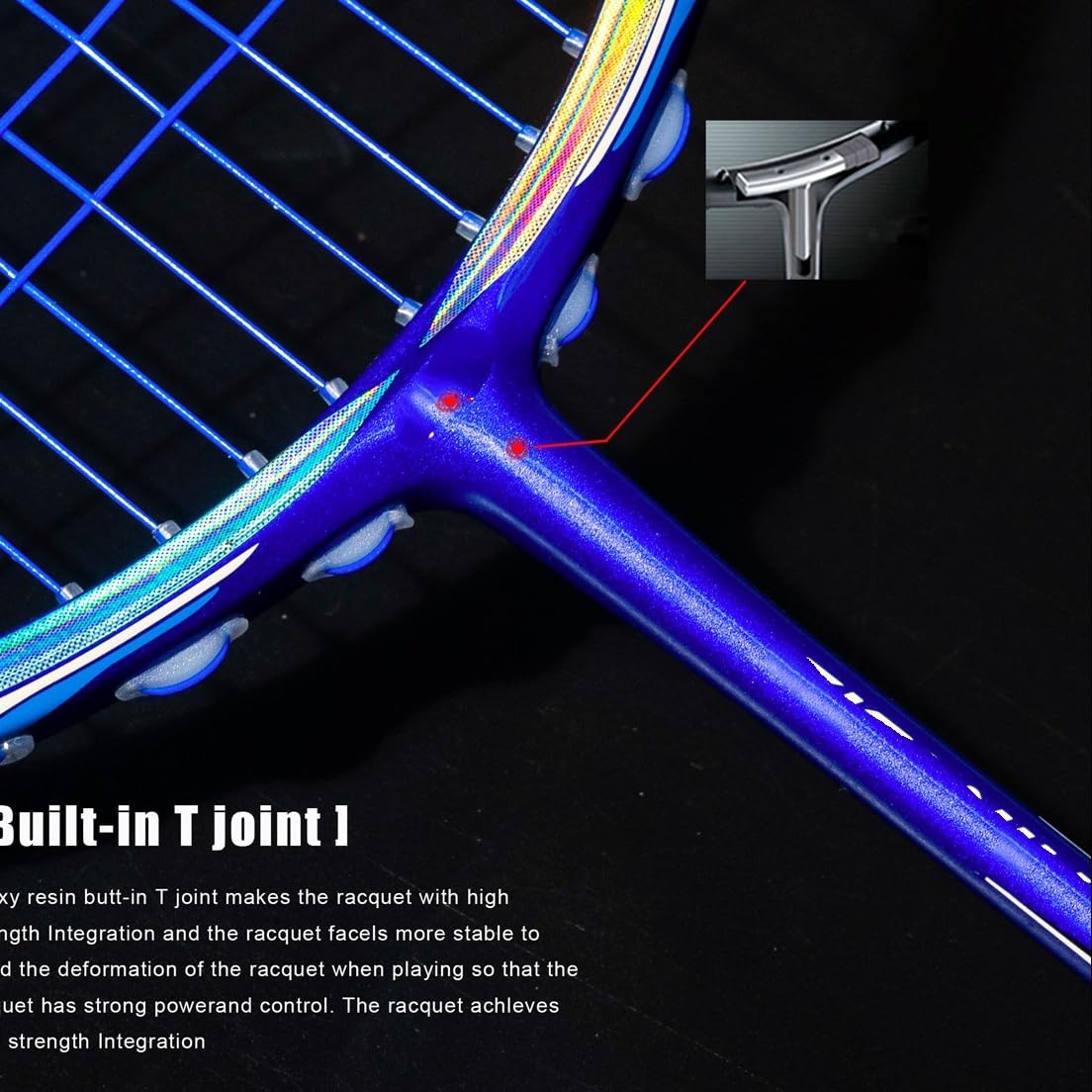 Badminton Set Racchetta da Badminton 62g Ultraleggera in Fibra di Carbonio amatoriale(1Pcs White Boxed)