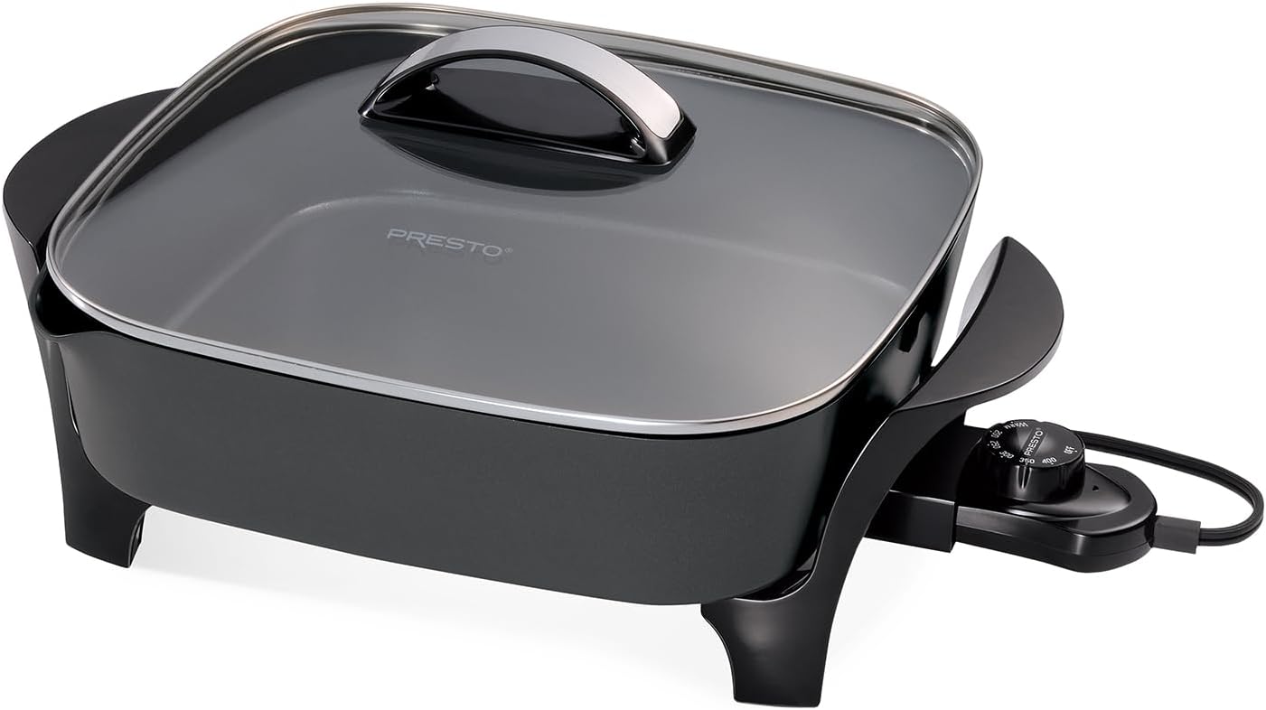 Presto 16inch Ceramic Glass Cover Electric Skillet, 16