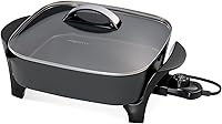 Presto 07117 12-Inch Electric Skillet with Glass Cover - Versatile Nonstick Cooker for Fry, Grill, Roast, Bake