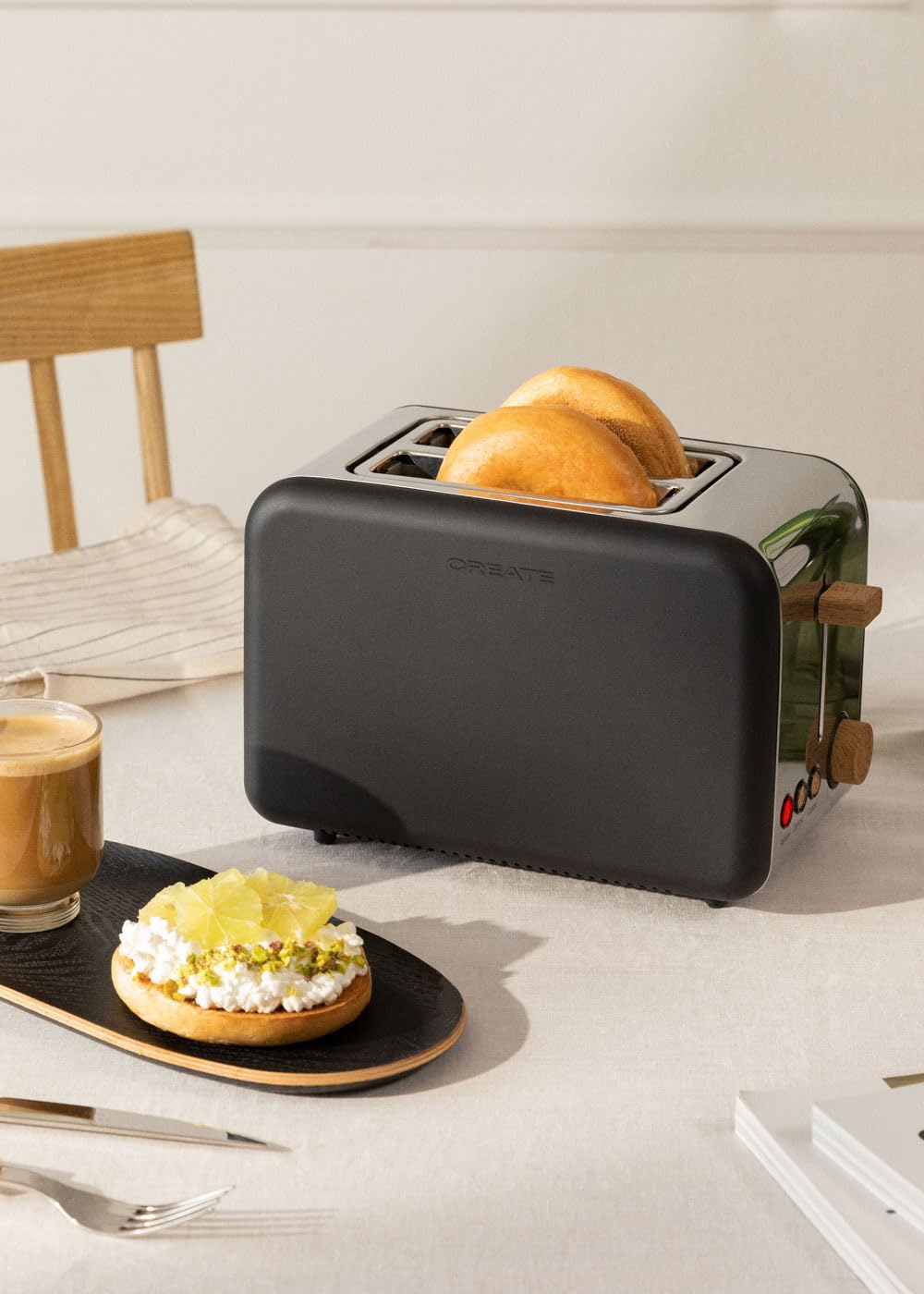 Toaster Retro Schwarz + Wasserkocher Retro Schwarz 1L Set