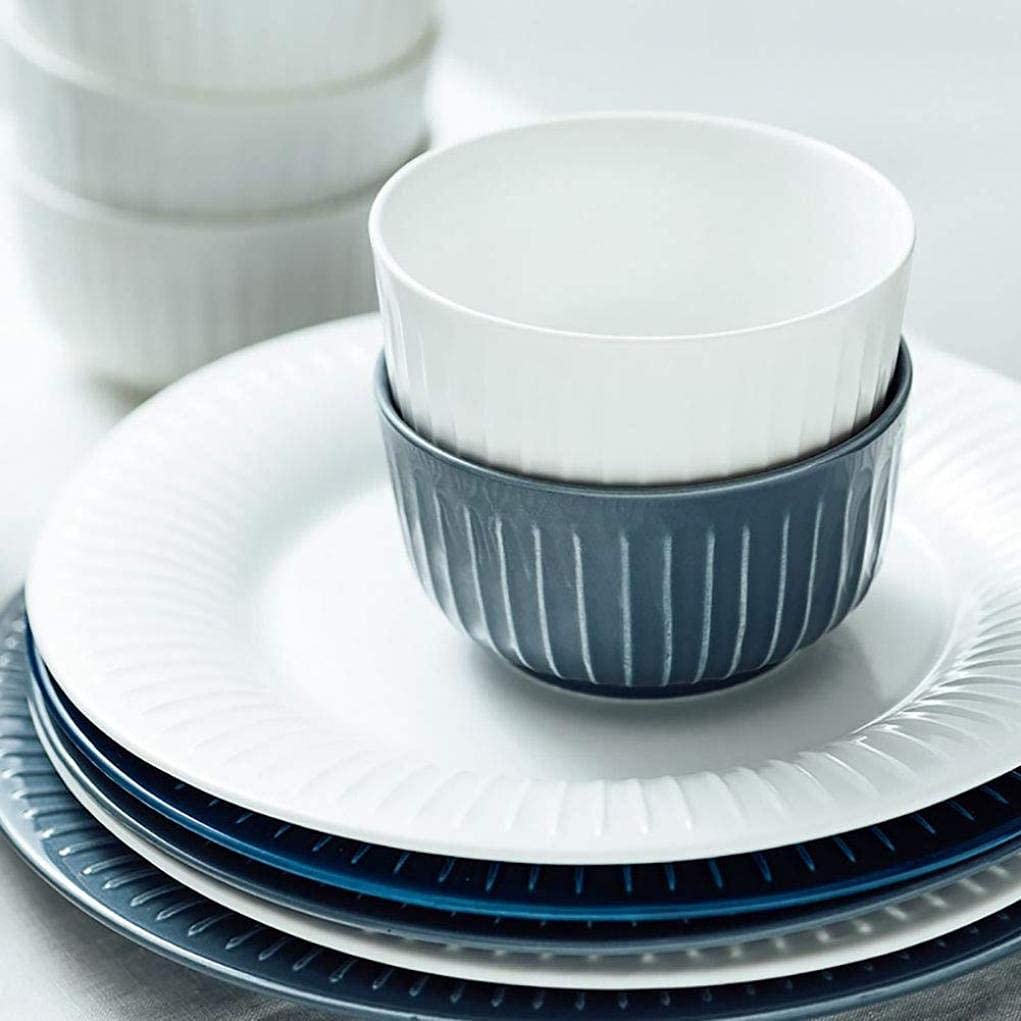 Set da tavola, Set da tavola in Ceramica da 12 Pezzi, Set da tavola in Porcellana Blu e Bianca, Adatto per 4 Persone(