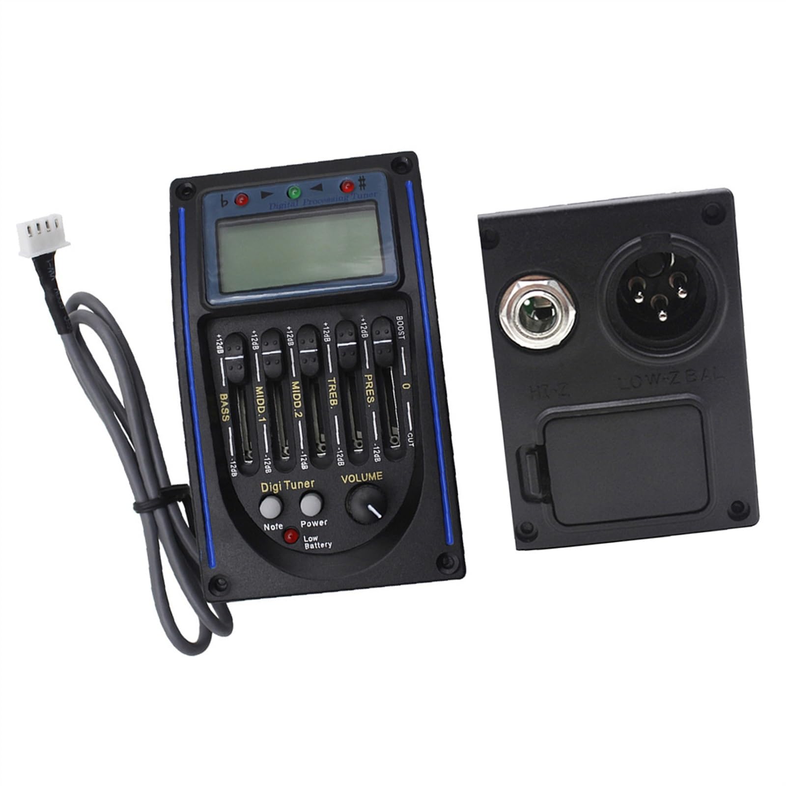 Pickup per chitarra Equalizzatore LCD a cinque bande Accordatore EQ per chitarra acustica folk Pickup piezoelettrico