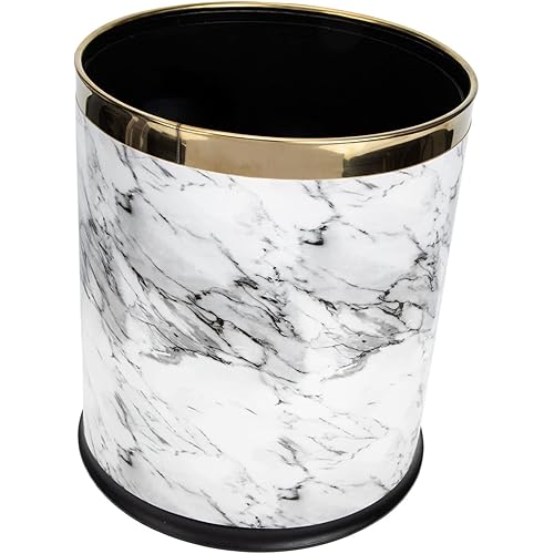 Ciieeo Office Decor Marble Trash Can European Style Toilet Paper Box Office Plastic White Decor
