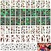 Tatuaje Temporal, Fyvadio Halloween Tattoo Sticker 20 Hojas Luminosos Tatoos Stickers y 40 Hojas de Tatuajes Temporales a Prueba de Agua para Adultos y Niños para Decoraciones de Halloween