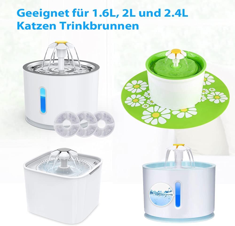 30x Katzenbrunnen Filter - Ersatzfilter Für Haustier-Wasserspender Mit Schaumstoff-Technologie