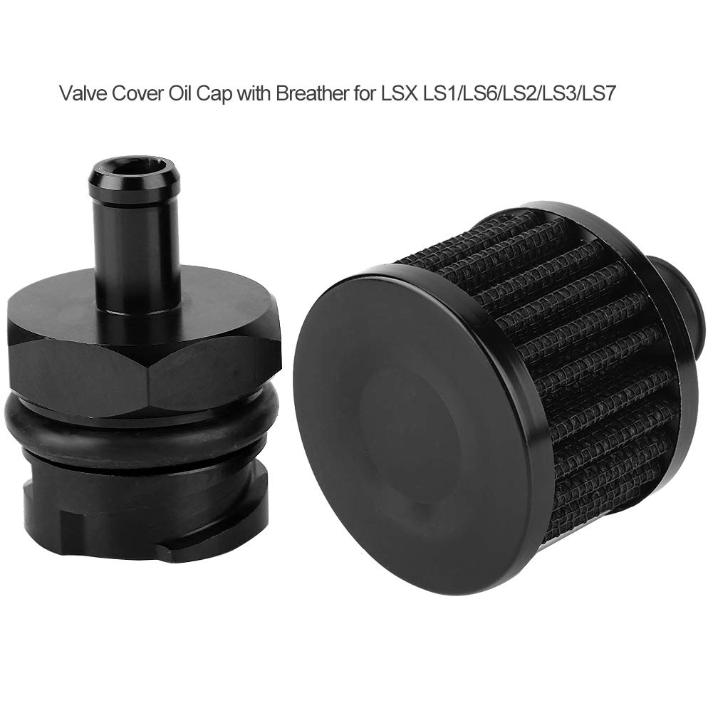 Bouchon D'huile Aluminium Noir Billet Pour Moteur LS, Avec Raccord AN10