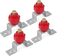 MOKIKUBA 4PCS 2500V Standoff Insulators with Ground Bus Bar Mounting Brackets - 2" Red UL Certified High Voltage Kit