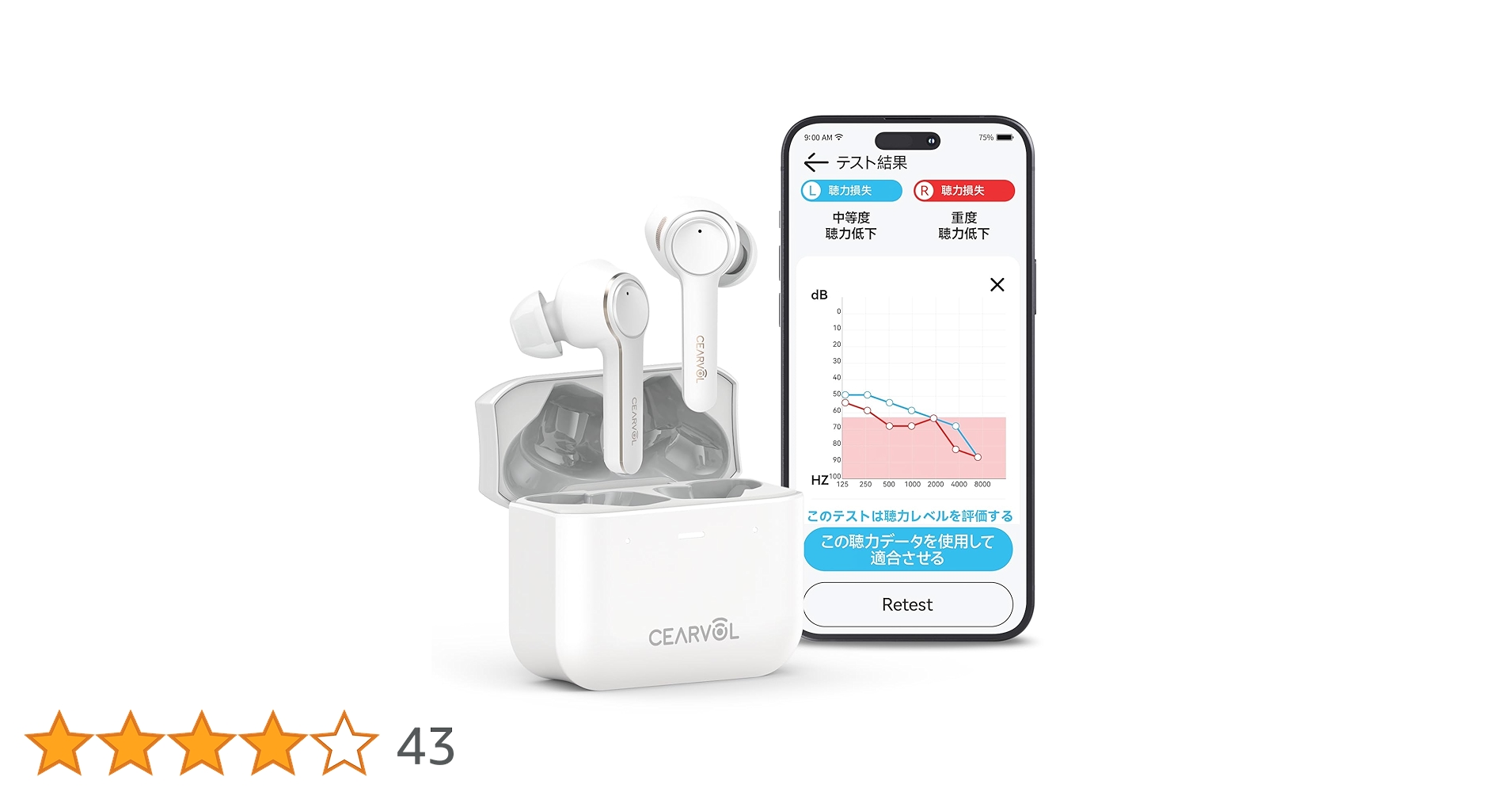 Amazon.co.jp: Cearvol 集音器 Bluetooth5.3 ワイヤレスイヤホン