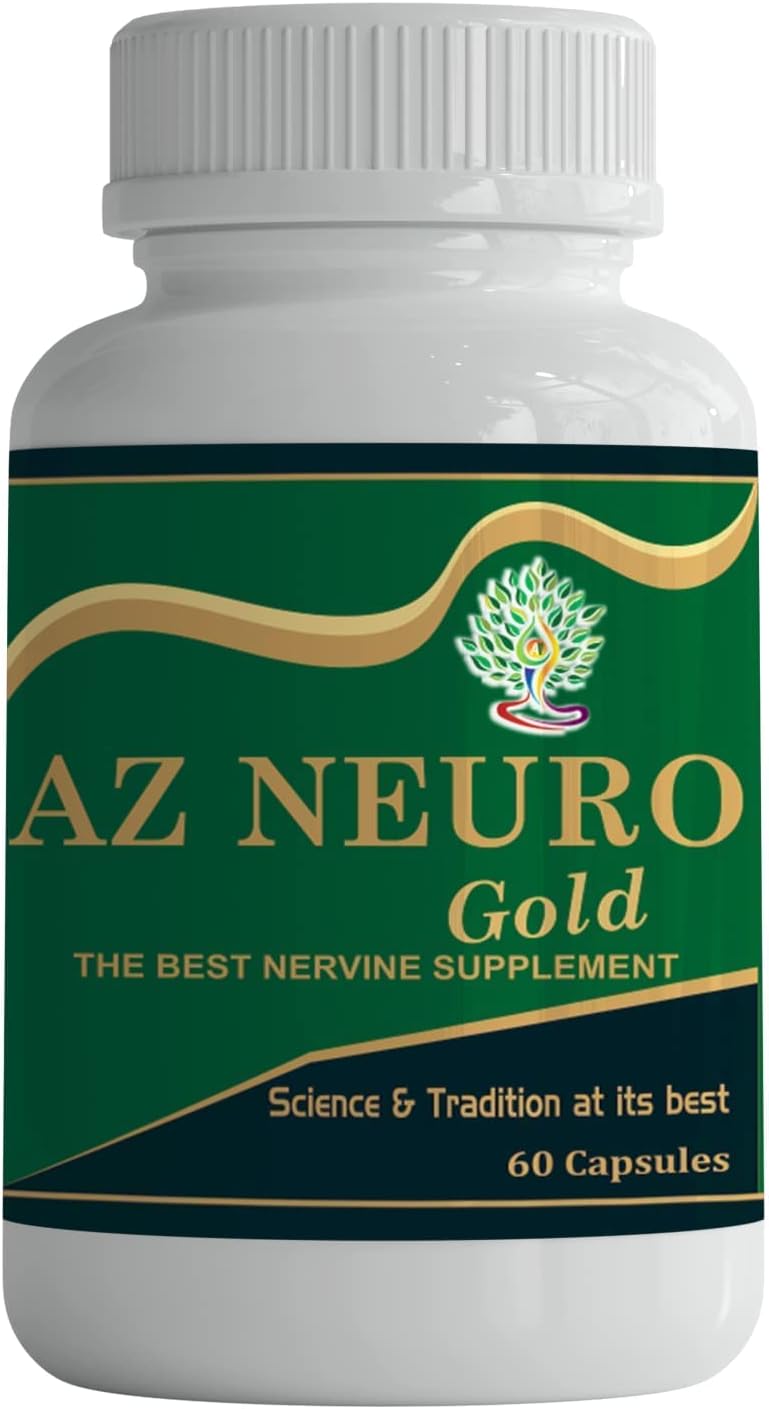 Ayurveda Yogashram Remedies AZ Neuro Gold Nervine Supplement With Natural Ingredients For Men Women | Approved by Ministry of Ayush, Govt. of India - 60 Capsules