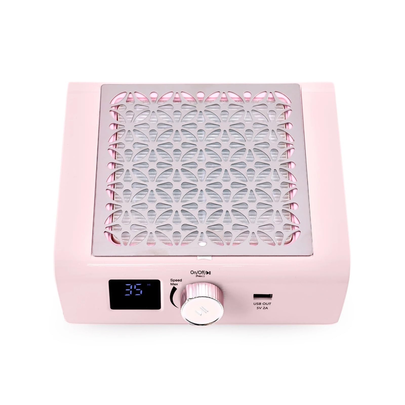 Dust Extractor, 2Pcs Strong Power Nail Salon 85w Brushless 4500rpm Dust Collector Manicure Portable Vacuum Cleaner for Beginners(Pink)