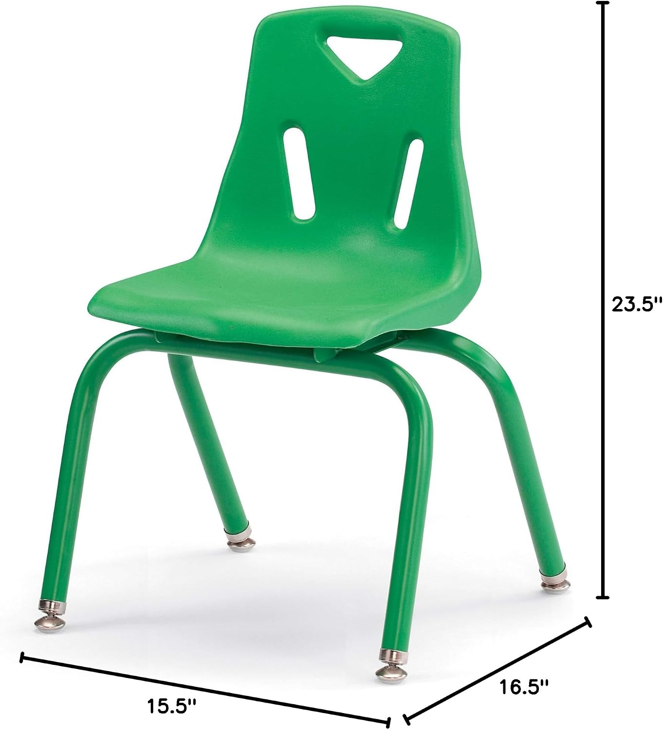 Jonti-Craft Berries 8124JC1119 Stacking Chair with Powder-Coated Legs, 14" Height, Green