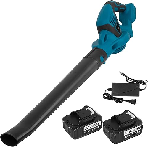 ARyee Soplador de hojas inalámbrico, soplador de hojas eléctrico de 20 V para el cuidado del césped con batería de 5.0 Ah y cargador rápido, modo de