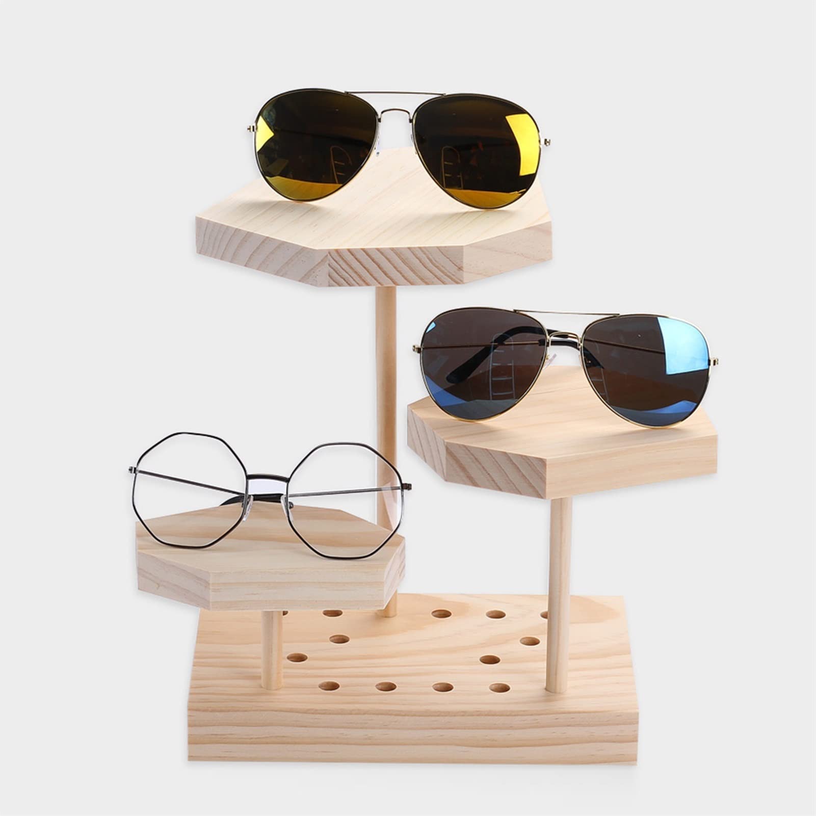 Espositore per Occhiali da Sole Nuovi occhiali da sole in legno Cornice uomo e donna Occhiali da sole Occhiali da sole Display Stand Monili Storage Storage Spack Stand Per Esposizione Commerciale Dome