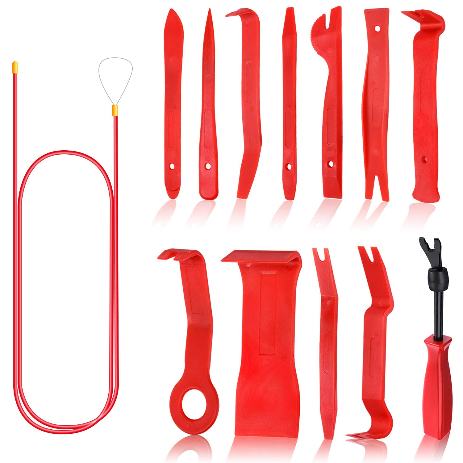 Profiwoab 13 PCS Auto Trim Removal Tools Kit, Car Panel Removal Tool, Fastener Rivet Remover Plastic Pry Tool Set -Removal of Car Door Panels, Fasteners, Molding, Dashboards, Wheel Hubs