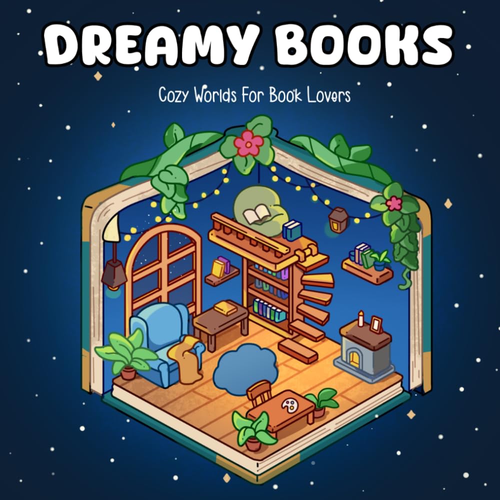 Dreamy Books Nooks: Bold and Easy Cozy Room Scenes for Adults and Teens - Hygge Interior Illustrations for Relaxation and Stress Relief