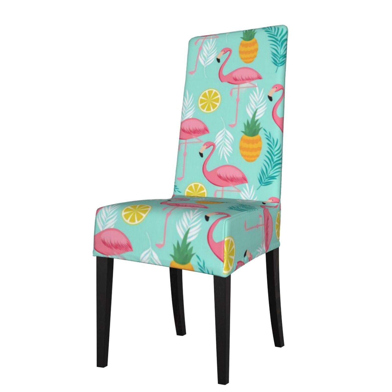 Yyhwhjde Black Flamingo Prints Protection Cover For Dining Chair – Stretch Slipcovers For A Fresh, Refreshed Dining Room Look!