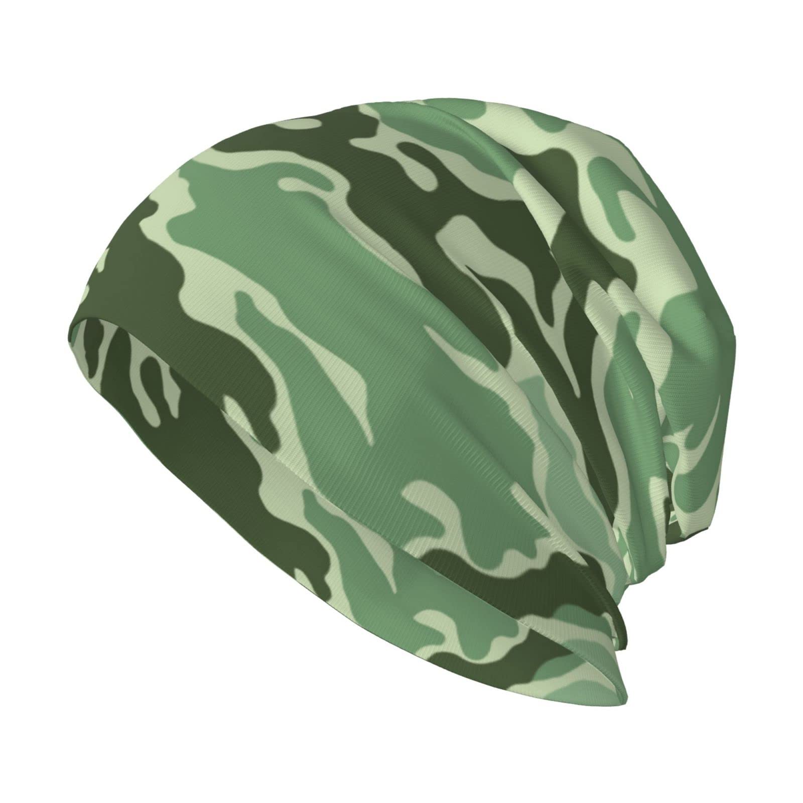 Beeoficepeng Unisex As Picture Skull Cap,Beanie Caps Knitted Hat Balaclava Slouchy Beanie Hat Running Hat ,Green Camouflage