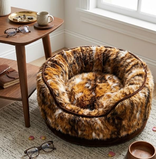 Image of Prokart Soft Faux Fur Fabric Cloth - 60 Inch Wide Pana | Fur Fabric Decorative Cloth for Crafting Soft Toys, Fancy Dress, Baby Photoshoot, Wedding Mandap & Party Decor (Multi Tiger Print, 5 Mtr)