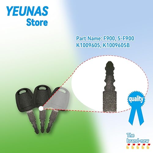 Miniatura 2 de Llaves de encendido F900 5-F900 de repuesto para excavadora Daewoo Doosan Terex y Bobcat E55W E57W E60 E62 E63 E80 E85 Modelo K1009605 K1009605B