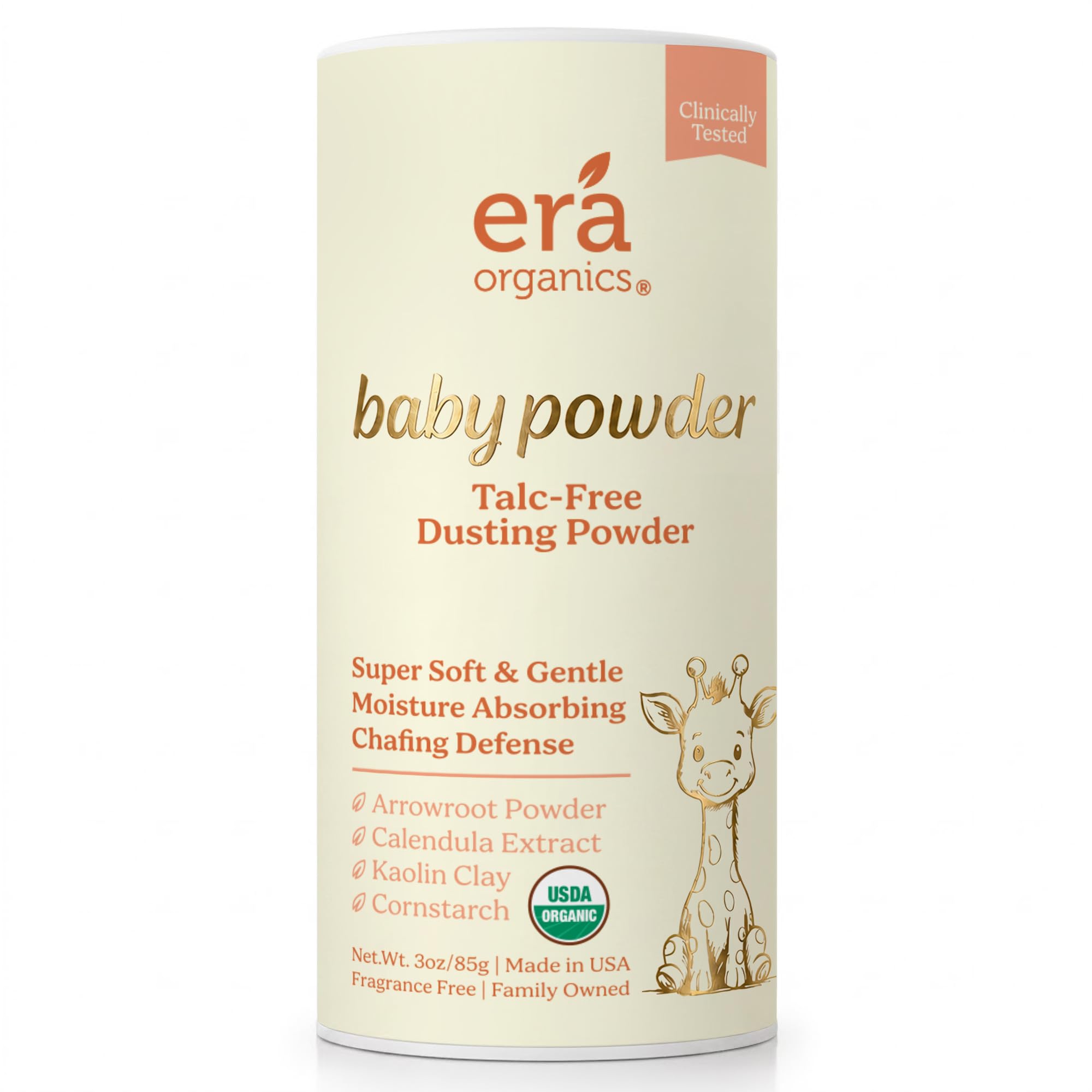Talc-Free Organic Baby Powder - Non-Toxic Dusting Powder for Baby &amp; Body