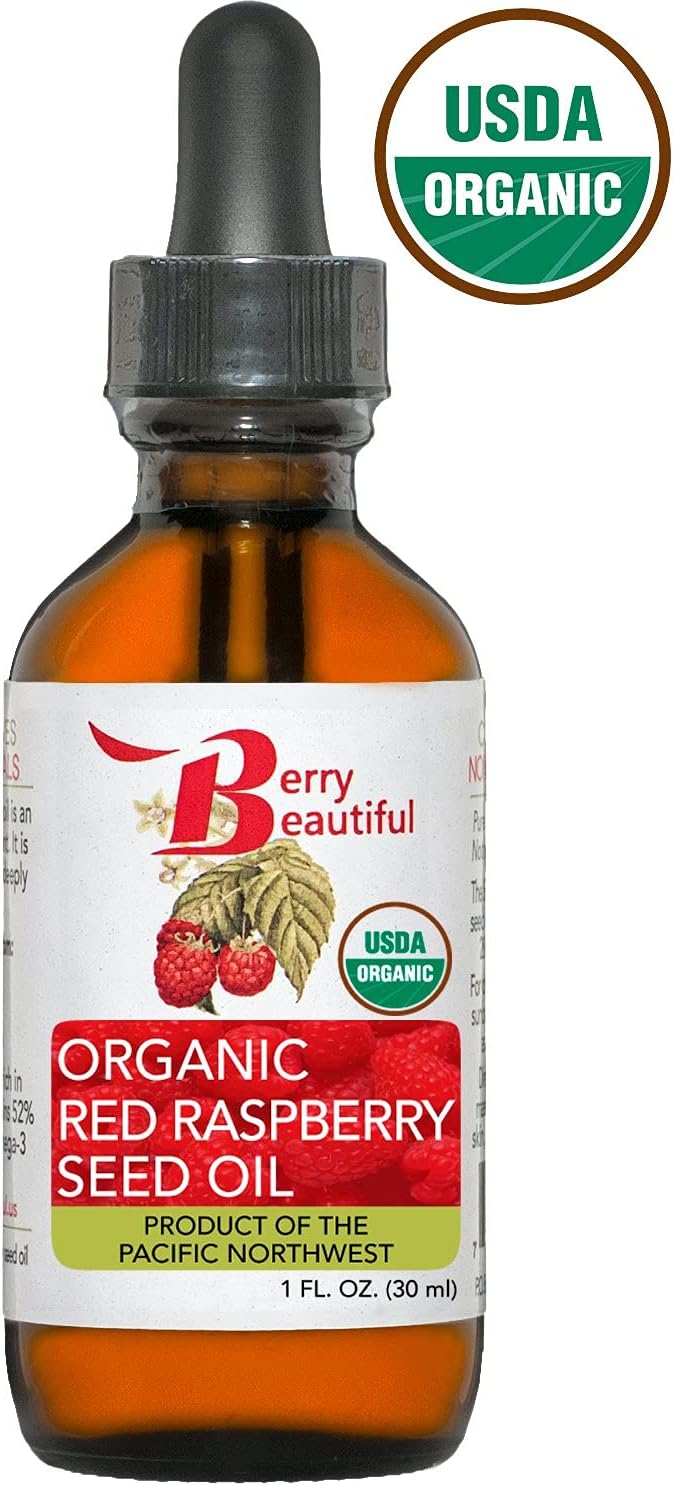 Berry Beautiful Certified Organic Red Raspberry Seed Oil - Cold-pressed from US grown raspberries (1 fl oz) - Image 5