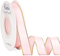 Vista 12 de Ribbli - Cinta de satén verde picea con borde dorado, satén de doble cara de 3/8 pulgadas x 50 yardas continuas, cinta verde para manualidades