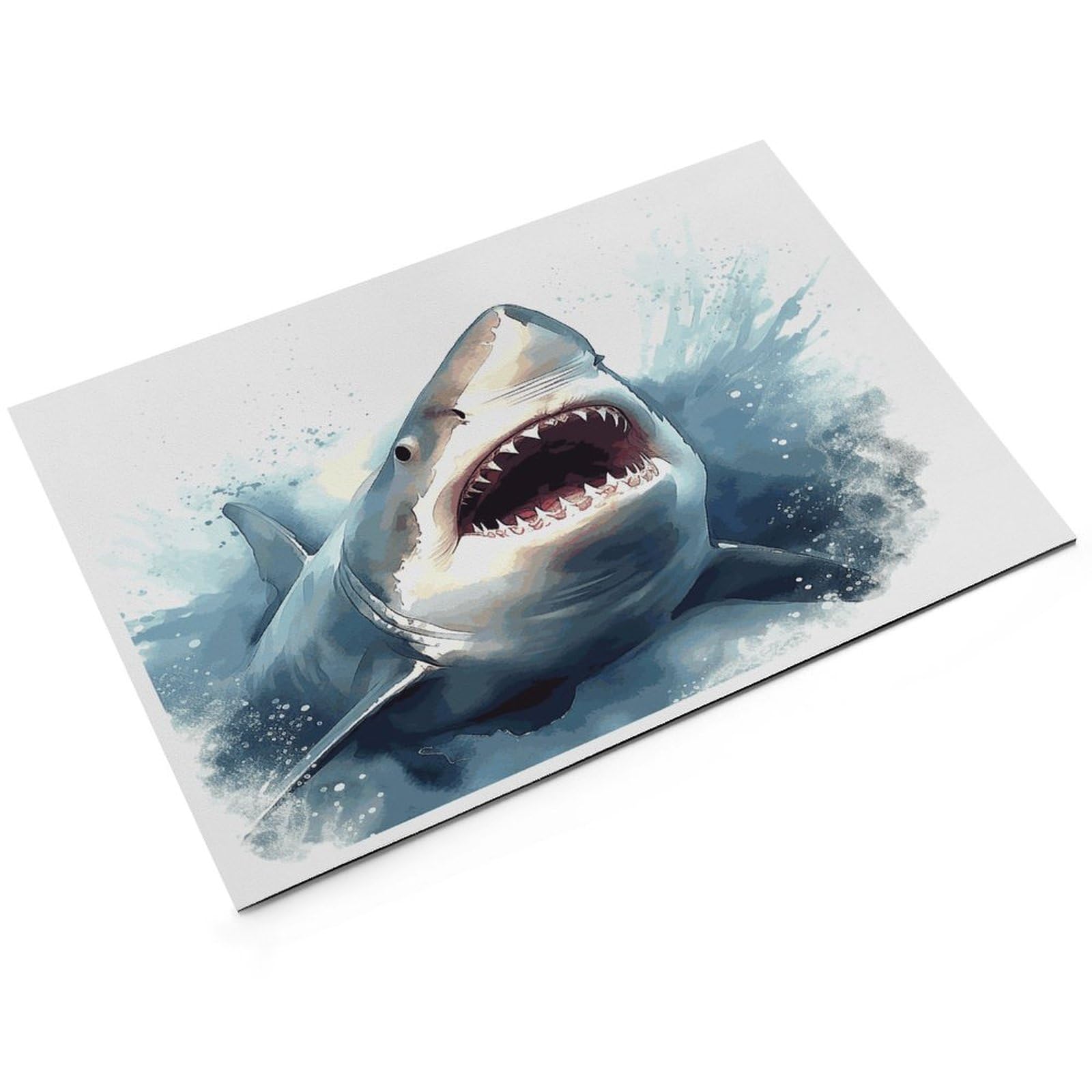 Tapis de nourriture pour chat requin dans la mer – Tapis d'alimentation antidérapant pour chien facile à nettoyer pour la nourriture et l'eau, tapis de gamelle pour chien et chat, 61 x 81,3 cm