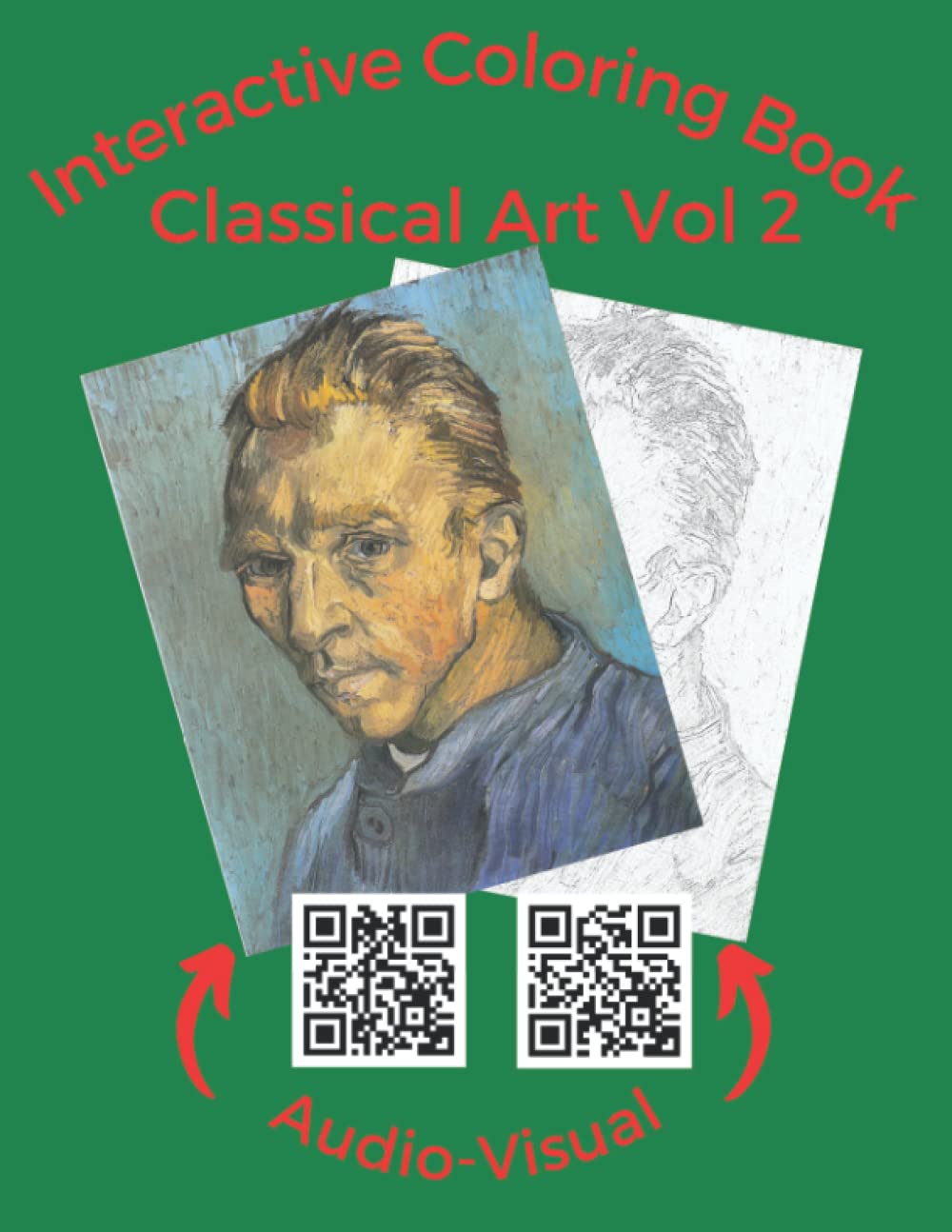 Interactive Coloring Book: Classical Art Vol 2 | AI-generated coloring images | QR accessed full-color originals | QR accessed binaural beat meditation music