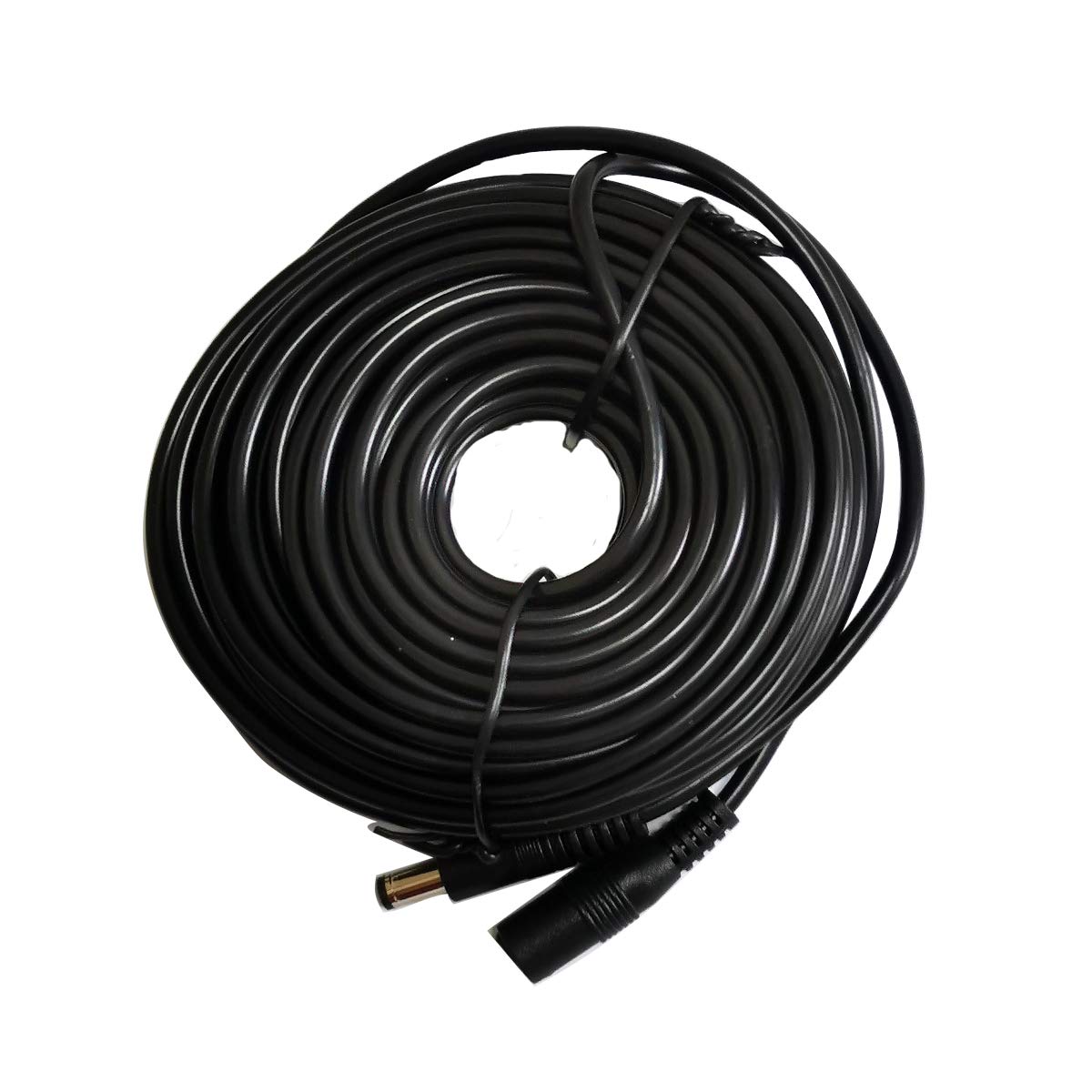 12 V DC Stromverlängerungskabel, 2,1 mm x 5,5 mm Stecker, Universal-Verlängerungskabel, kompatibel mit 12 V Netzadapter für Heim-Sicherheits-IP-Kamera, 20 m, Schwarz