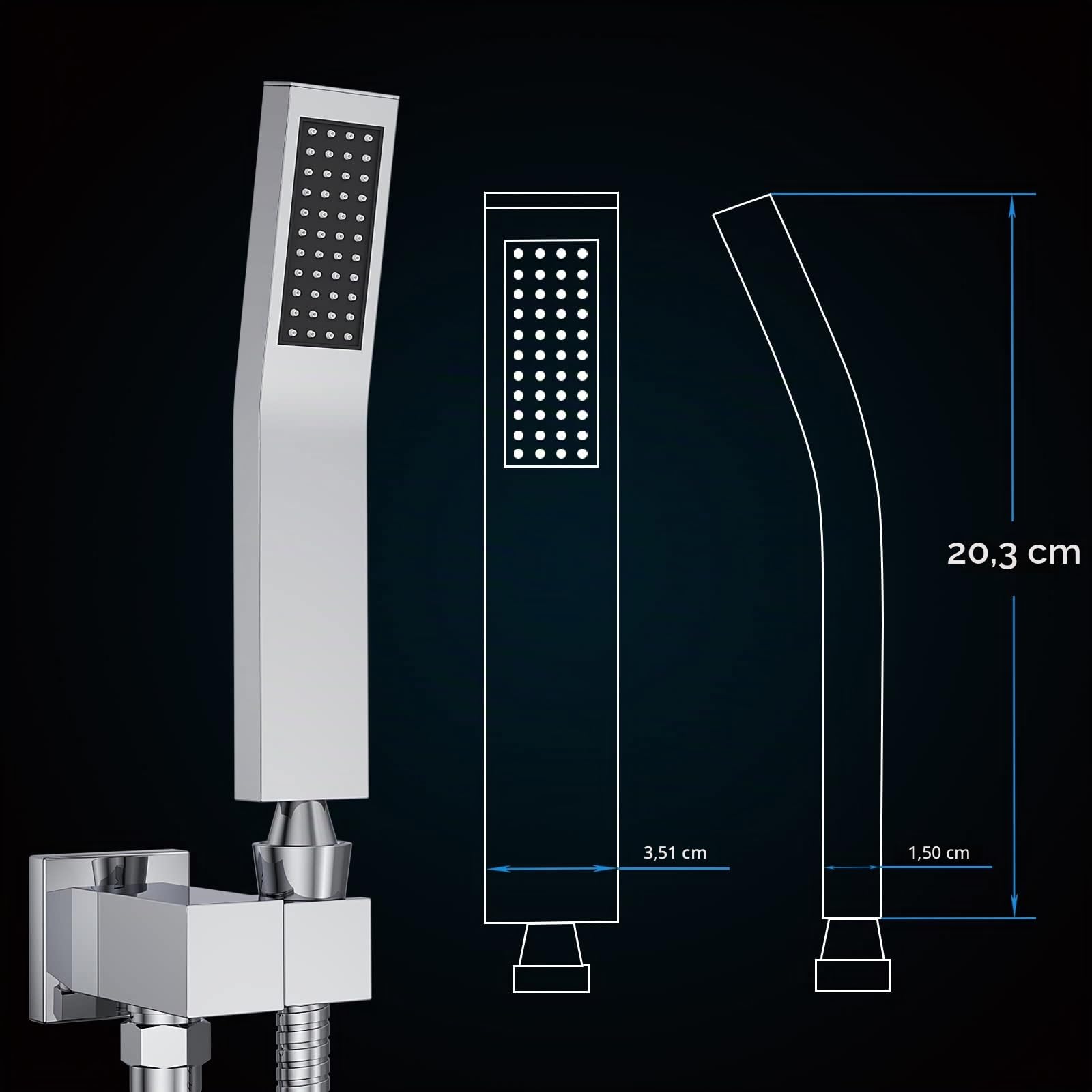 STARBATH Soffione Doccia Alta Pressione Manopola Doccia Risparmio Idrico per Anticalcare Cromata, 100% STARBATH Soffione Doccia Alta Pressione Manopola Doccia Risparmio Idrico per Ottone,1 Getti