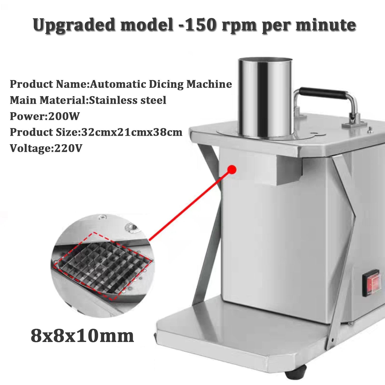 Dicer Electric Vegetable Fruit Rozdrabniacz ze stali nierdzewnej cebula ziemniaczana maszyna do cięcia maszyn do krojenia żywności