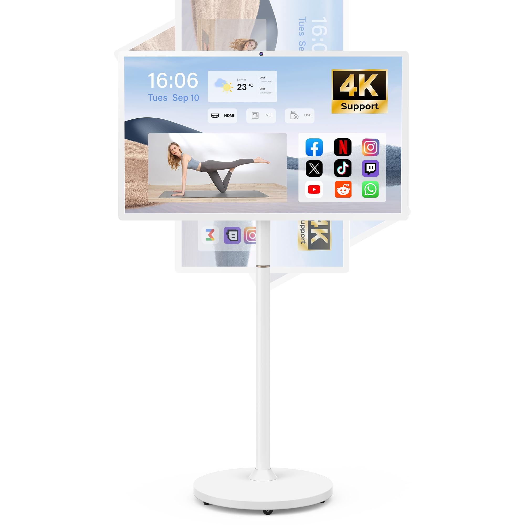27-Inch 1080p-Portable Touch-Screen-Monitor 8G RAM 128G Storage 8-core CPU Qualcomm Built-in Battery- Last for 8-10H Android OS Full